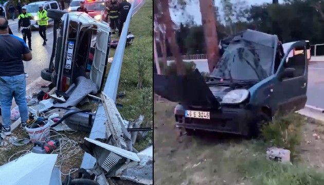 Otomobil ikiye bölündü: 4 yaralı